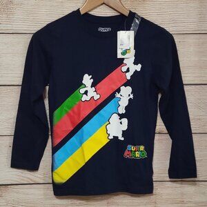 NWT The Children's Place Boys Tidal Blue Super Mario M (7/8) Longsleeve Shirt
